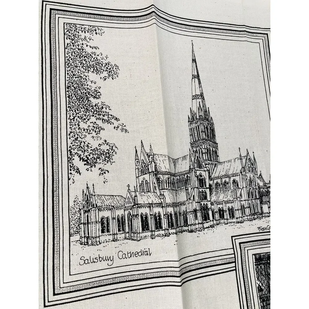 Set 3 Vintage All 100% Cotton DISH Tea TOWEL U.K. England Britain Salisbury Bell